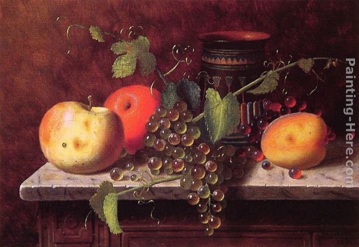 William Michael Harnett Still Life with Fruit and Vase